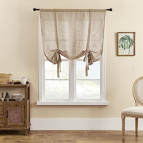 SIMPVALE 1 Pezzo Tende Romana, Caff Chiara 100x140cm Tenda Semitrasparente, Tende Voile per Soggiorno Camera da Letto Balcone Cucina Bagno