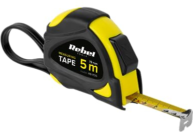 Mètre ruban professionnel robuste avec système enrouleur de 5 m, largeur 19 mm, Rebel RB-1135