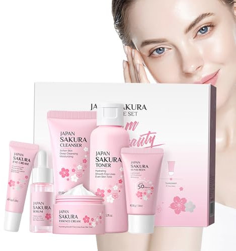 - Set de rutina para el cuidado de la piel, kit de cuidado facial para mujeres, paquete de 6 unidades, refrescante, kit completo de cuidado de la piel, calmante, reafirmante, iluminador, regalo