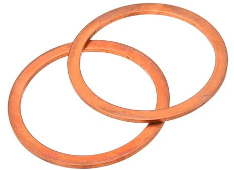 QUARKZMAN 2 Pièces Rondelles Plates en Cuivre, Rondelles d'Écrasement Plates Métriques en Cuivre Amélioré de 50x60x2mm pour Raccords Hydrauliques Vis Écrou Réparation Électronique