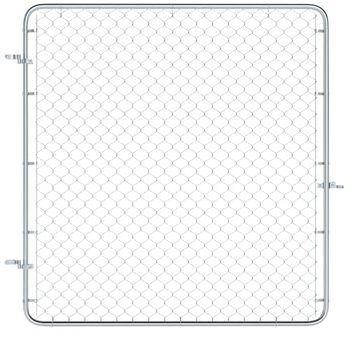 Outsunny Garden Gate Chain Link Fence Gate, Galvanized Steel Garden Door for Yard Entrance Way, 26-71 in. W x 6 ft. H, Silver