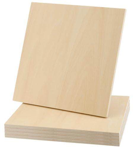 ZOENHOU 5 Piezas Contrachapado de Tilo 6 mm, 30 x 30 cm, Tableros sin Pintar para Manualidades, Pirograbado, Corte Láser, Pintura y Modelismo