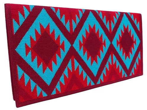 Western Show Saddle Pad/Blanket for Horses - Handmade Wool Saddle Blanket with New Zealand Design, Thick, Durable & Comfortable for Horse Riding m126 (32” L x 32” W x 1)