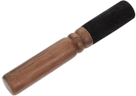 Veemoon Klangschale Mit Leder Umwickeltem Holzhammer – 13 Cm Mini Klöppel Für Meditation Und Yoga - Ideal Für Entspannung Und Spirituelle Praxis - Und