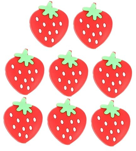 LOORGVEL 8 Pezzi Smorzatori di Vibrazioni per Racchette da Tennis in Silicone a Forma di Fragola, Ammortizzatori Antivibrazione Leggeri e Stabili, Accessori Tennis per Ridurre Vibrazioni
