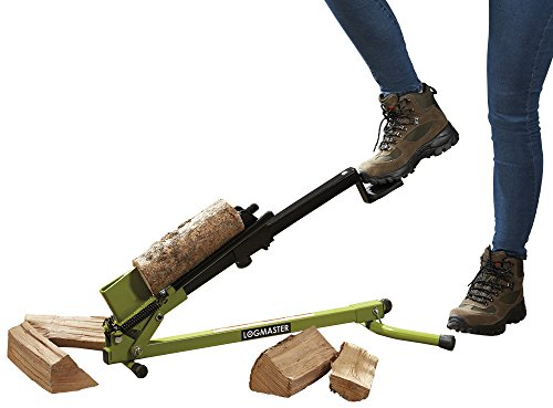 Logmaster Foot Operated Heavy Duty Log Splitter, Manual Wood Cutter for Splitting & Cutting Timber (Green)
