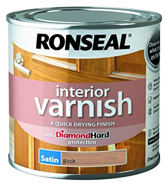 Ronseal RSLIVSBI250 250ml Quick Dry Satin Interior Varnish - Birch