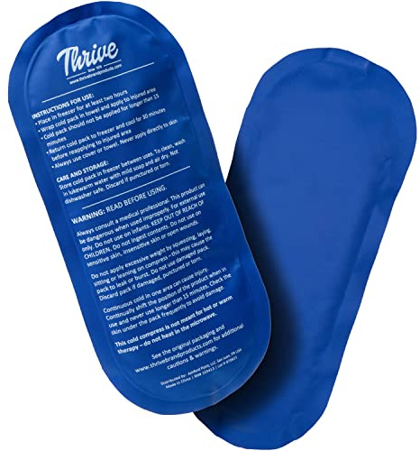 Thrive Reusable Ice Packs for Injuries - Long-Lasting Gel Ice Pack - Neck & Knee Gel Wraps - Cold Compresses for Injuries & Back Pain Relief - Regular 2-Count, Light Blue