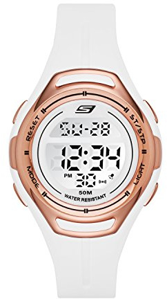 Skechers Women's Artesia Digital Chronograph Watch, Color: Rose Gold, White (Model: SR2011)