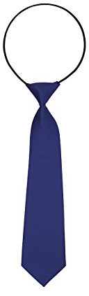 Oblique Unique® Kinder Krawatte mit flexiblem Gummiband Junge (Dunkelblau)
