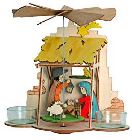 Kuhnert Drechslerei - Set per bricolage a piramide, diversi motivi, made in Germany, Legno, Piramide per presepe