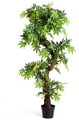 COSTWAY Arbre Artificiel Plante Artificielle en Pot Convient pour Intérieur ou Extérieur 160 cm
