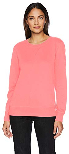 Amazon Essentials Women's French Terry Fleece Crewneck Sweatshirt (Available in Plus Size), Coral Pink, XX-Large