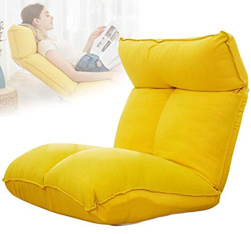 NANANA Outdoor Sitzsack aus Polyester, in & Outdoor Sitzsäcke Sessel Kissen Sofa Hocker Sitzkissen Bodenkissen mit Abnehmbarem Bezug, Spieler Sitzsack, Ergonomisch, 23x25 Zoll,Gelb,5 Gears