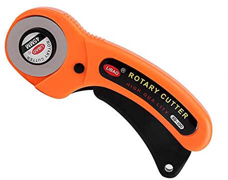 Jieddey Cortador Giratorio,45MM Cuter Rotatorio de Costura Cutter Rotatorio Tela Rotary Cuchillas de Corte Accesorio para Manualidades y Costura Apto para diestros y Zurdos