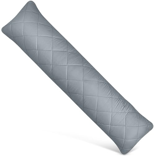 Utopia Bedding gestepptes Körperkissen, 40x145 cm Schwangerschafts- und Umstandskissen, orthopädisches Seitenschläferkissen, weiche Polyesterfüllung (Grau)