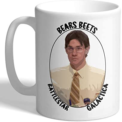 I Love Mugs - Bears Beets Battlestar Galactica - Jim As Dwight - Office Mug, Ceramic, 11fl.oz.