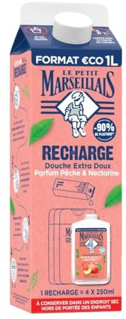 Le Petit Marseillais Nachfüllpack Duschgel, extra weich, Bio-Pfirsich & Bio-Nektarine, 1 l