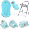 Baby Badewanne mit Gestell 7 Set TÜV Rheinland geprüft - Babybadewanne + Baby Badewannensitz + Ständer + Abfluss + Töpfchen + Hocker + WC Sitz Kinder