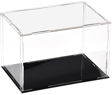 TOP-VIGOR Vitrine Transparente en Acrylique – 15 x 10 x 10cm Boîte De Protection Anti-Poussière À Assembler – Cube D’Exposition pour Figurines Jouets Objets De Collection Rangement Maison