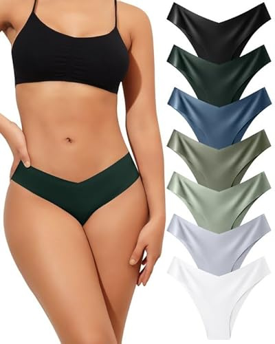 Levao Lot de 7 Culottes sans Couture Femmes Hipster Invisible sous- Vêtements Sexy Slip Extensible Confortables Bikini Culotte Multiple S-XL