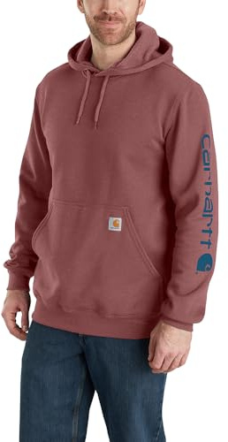 Carhartt Sweat-Shirt Courtes avec Logo et Manches mi-Longues Maillot de survêtement, Bruyère au Beurre de, L Homme