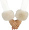 Lina & Lily Damen Winter Armstulpen Manschetten Pulswärmer Kunstfell (Beige)