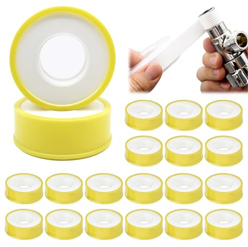 Vegena Lot de 20 rouleaux de ruban d'étanchéité PTFE - En téflon - Pour filetage PTFE - 12 mm x 0,1 mm x 12 m