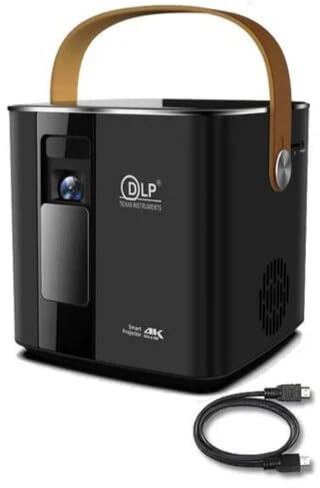 Visiotech WZATCO P12 Full HD 1080P 4K 3D Projector Smart Android WiFi USB DLP Beamer Home Theater Portable LED Proyector Built-in Battery