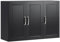 SoBuy Hängeschrank Badezimmerschrank Hängend Wandschrank mit Verstellbarem Regal Für Bad, Küche, Wohnzimmer Schwarz BHT ca. 90x60x30cm FRG231-L-SCH