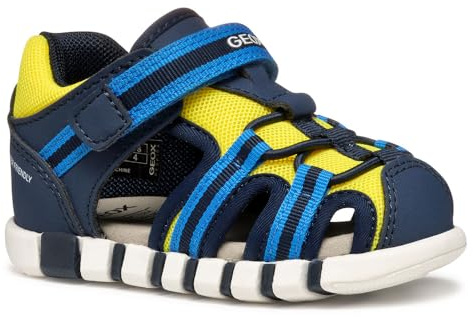 Geox Baby-Jungen B IUPIDOO Boy Sandal, Navy/Fluo Yellow, 23 EU