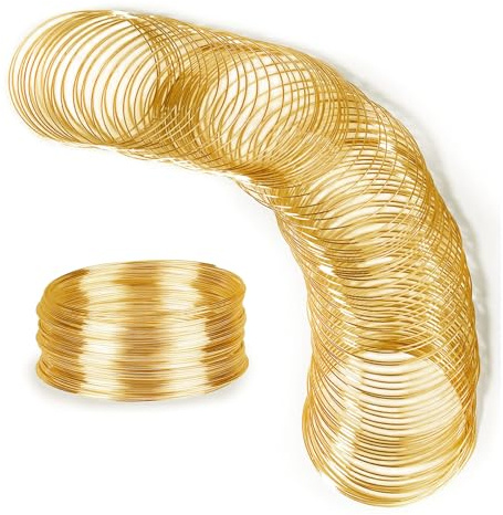 MUNSKT 100 Loop filo di memoria in acciaio, filo di memoria in acciaio per gioielli per la creazione di braccialetti, gioielli artigianali fai da te