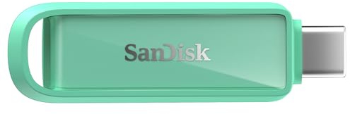 SANDISK Phone Drive for USB Type-C devices 256GB (for smartphones, tablets, and computers, speeds up to 150MB/s, Auto Backup, Data Recovery) - Seafoam Green