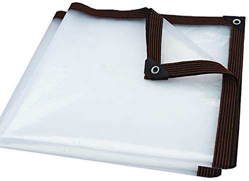MYJIO Genomskinlig Presenning Med Eyelets Canopies Tarps Heavy Duty Klar Väderbeständig Täckduk Fällbar Tjock För Täckande Trädgårdscamping(6x6m)