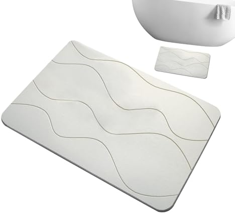 Alfombra de baño Seca rápida - Alfombra Absorbente de Tierra | Estera geométrica Moderna Antideslizante para el Piso del baño, el Inodoro, la Cocina, la bañera, la Piscina y el Uso de SPA, s