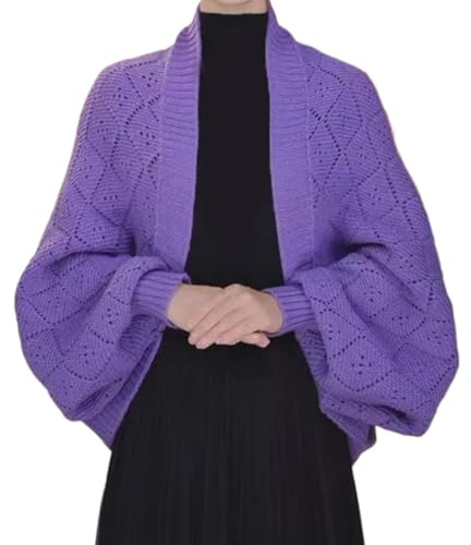 Nimedala Manteau châle en tricot ajouré tendance, écharpe et châle 2 en 1