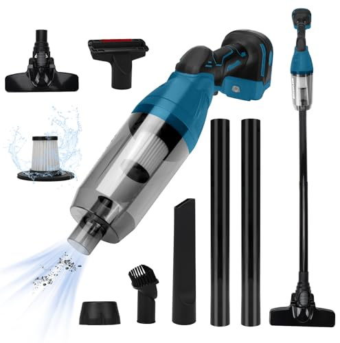 Akku Staubsauger kompatibel mit Makita 18V (ohne Akkus),Sauger Tragbar Handstaubsauger 26000Pa mit Fugendüse, Polsterdüse, Bodendüse, Staubbehälter, für Zuhause und Auto