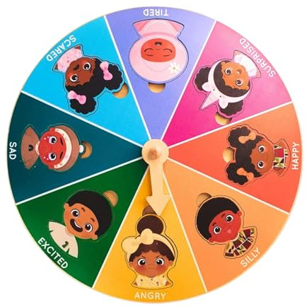 Genérico Rueda de las emociones para | Juguete Puzzle Educativo de Madera,Peonzas de Gestión de Emociones para Decoración Calmante en el Aula Oficina y la Escuela para Adultos