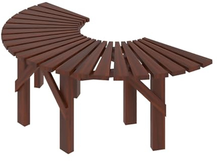 LIHDNGXM Panchina in legno curva attorno all'albero, panca da giardino, prato, patio e cortile con design semicircolare per esterni(Walnut,Semicircle)