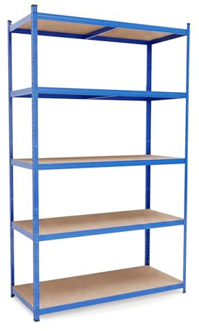 BELKO® Scaffalatura per carichi pesanti C226 Blu, 200x120x60 cm, Scaffalatura Jumbo a larga campata, Scaffalatura XXL per magazzino e cantina, Scaffalatura in metallo con 5 ripiani, Scaffalatura a