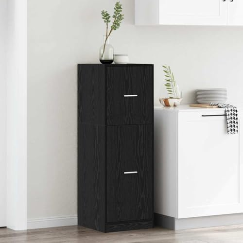 mzdioop Armario farmacéutico de madera de roble negro, 40 x 41 x 118 cm, con cajones, espacio de almacenamiento y taquilla para salón, dormitorio, oficina, pasillo, cocina