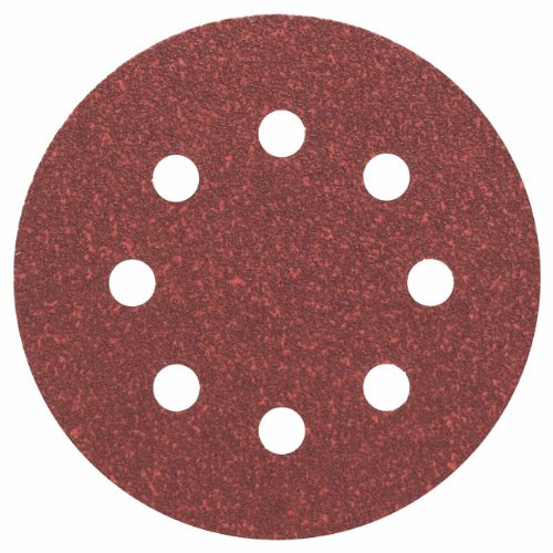 Bosch 2608605104 Disco Abrasivo per Levigatrice Ø 115 mm 8 Fori, Grana 60, 5 Pezzi