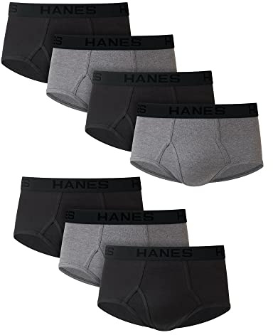 Hanes mens Tagless Briefs, Soft Moisture Wicking Underwear, Tagless, 7-pack, 100% Cotton