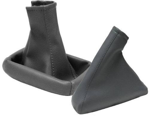 AERZETIX - Satz schaltsack + handbremssack - kunstleder - farbe Grau leder - für auto