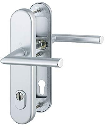 Hoppe 3666465 Schutzbeschlag Stockholm ES1, beids.Drücker, mit ZA,Entf.92mm, LM F1 10mm Stift, TS 67-72mm, Nr.3332ZA/3440/1140