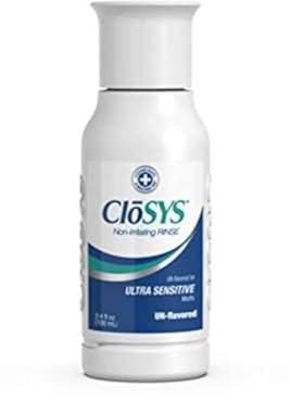 CloSYS Ultra Sensitive Mouthwash, Pack of 48 Perfect for Dental Offices, Unflavored Alcohol Free, Dye Free, pH Balanced, Helps Soothe Entire Mouth, 3.4oz Mouth Rinse TSA Approved