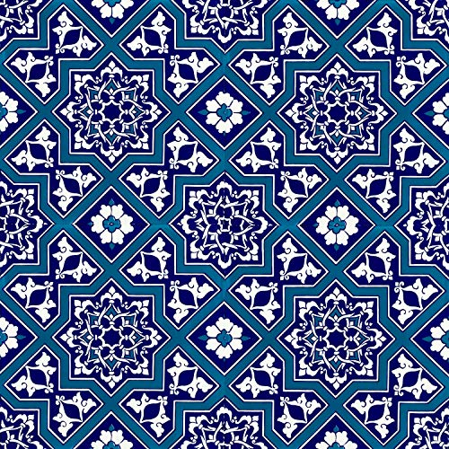 Piastrelle cucina e bagno decorate in ceramica Cerames Karst 20x20 cm | Rivestimenti Iznik colorati, 1 confezione - 0,48m2 (12 pezzi), mattonelle decorative ideale per cucina o bagno, rustico