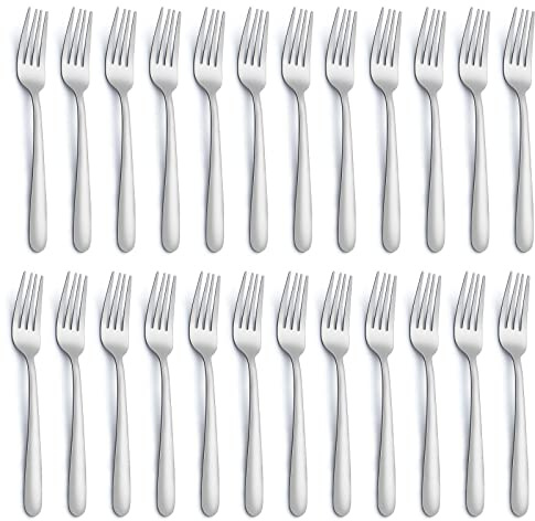 Gymdin 24 Pieces Dinner Forks, Forks Silverware(8 inches), Food Grade Stainless Steel Flatware Forks, Mirror Polished & Dishwasher Safe, Using for Home, Restaurant or Kitchen