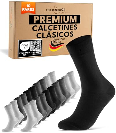 sockenkauf24 10 Paia di Calze Uomo Donna Calzini Lunghi Business Cotone Traspiranti Comode (Grigio Antracite 39-42)