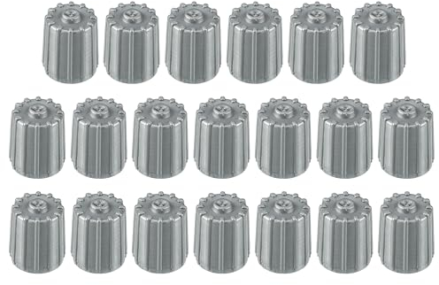A ABSOPRO Tapas de Válvula Universal para Neumáticos de Coche SUV, 12mm, Plástico, Gris, 20 unidades